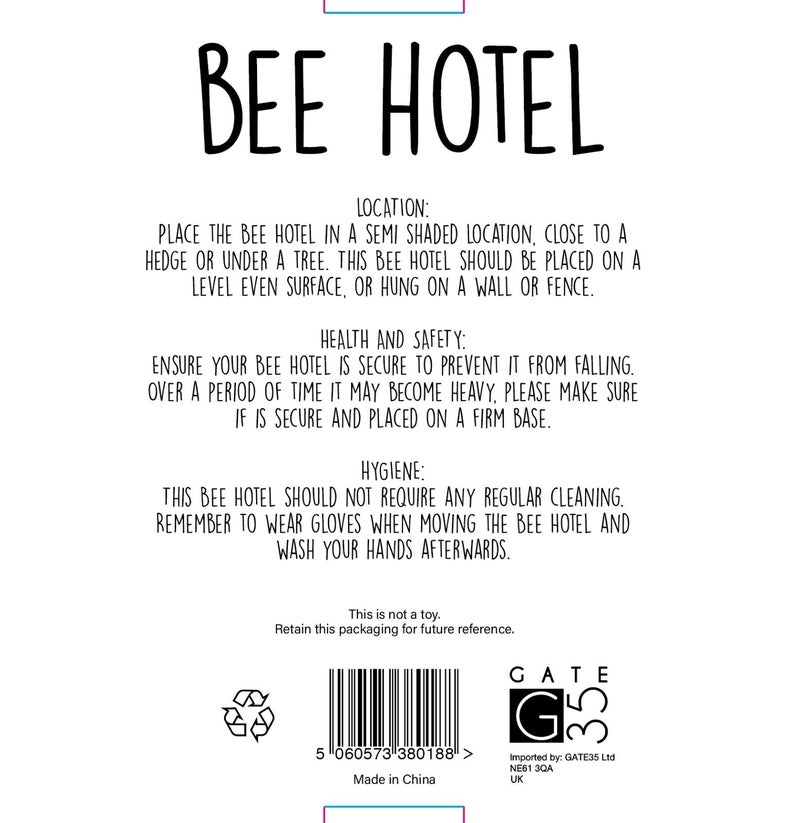 Gate 35 Eco-Friendly Bee House Hotel - Insect Nest Box for Gardens and Yards - Image 5